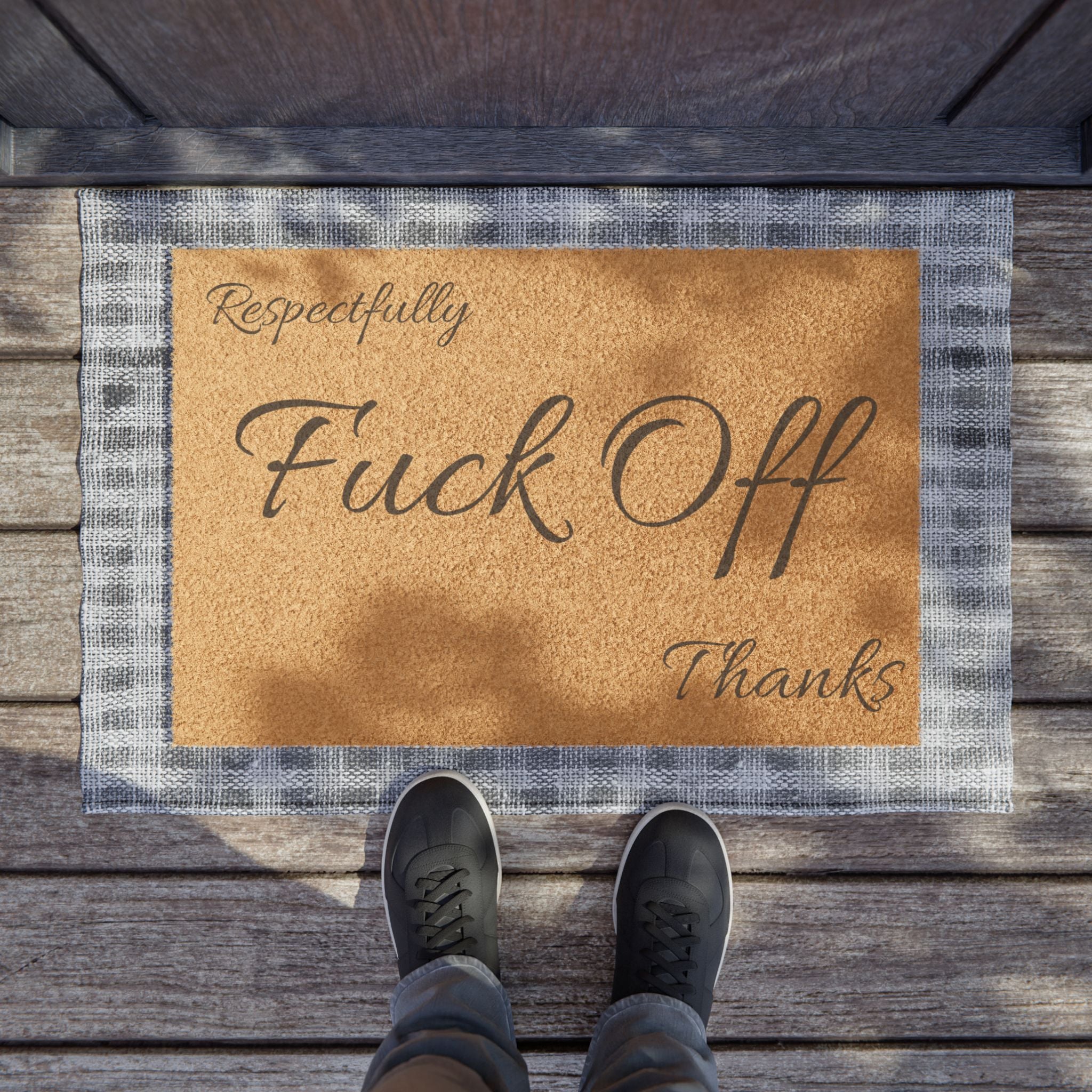 Doormat — Respectfully, Fuck Off Thanks Rustic Coir Welcome Mat